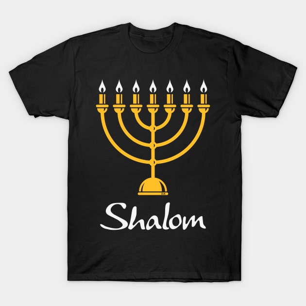 Shalom (Menorah / Judaism / 2C) T-Shirt by MrFaulbaum